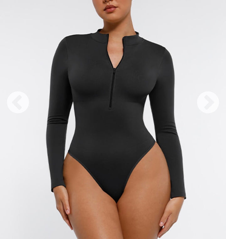 Long sleeve zip up bodysuit