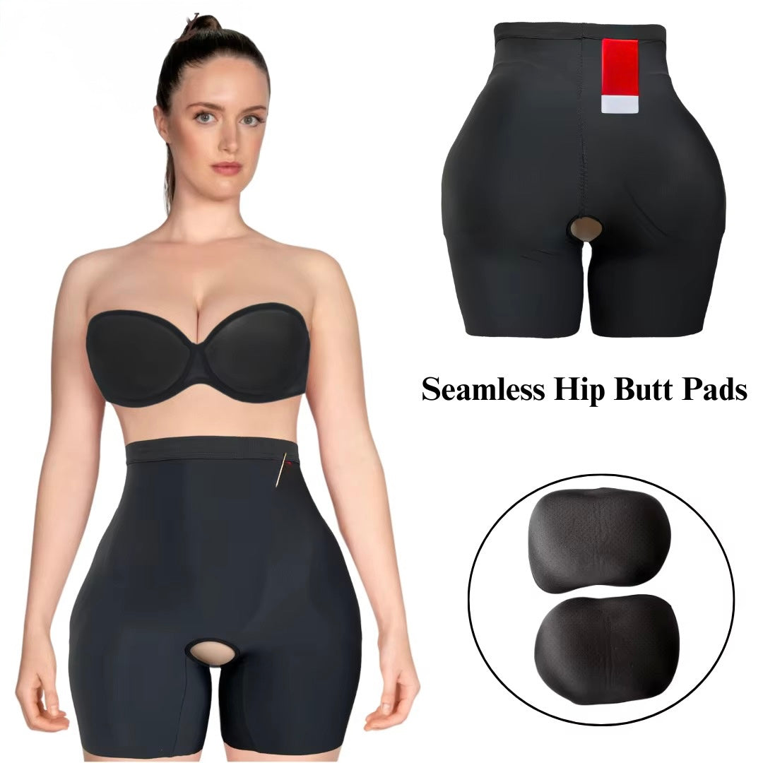 Seamless removable hip + butt underwear