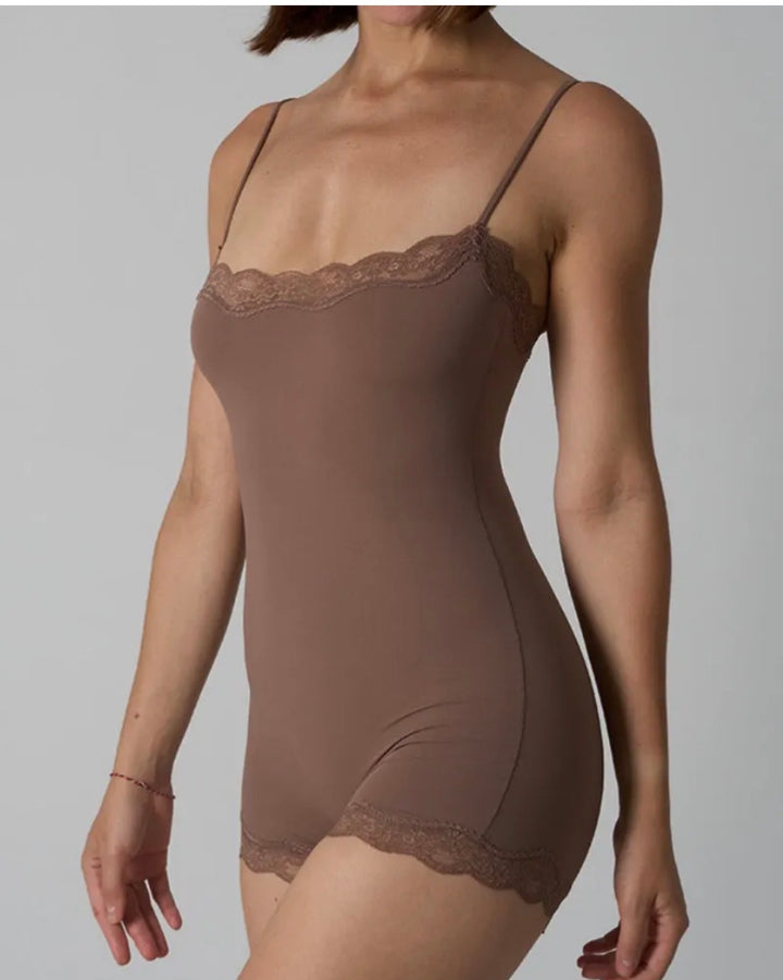 Lace trim onesie