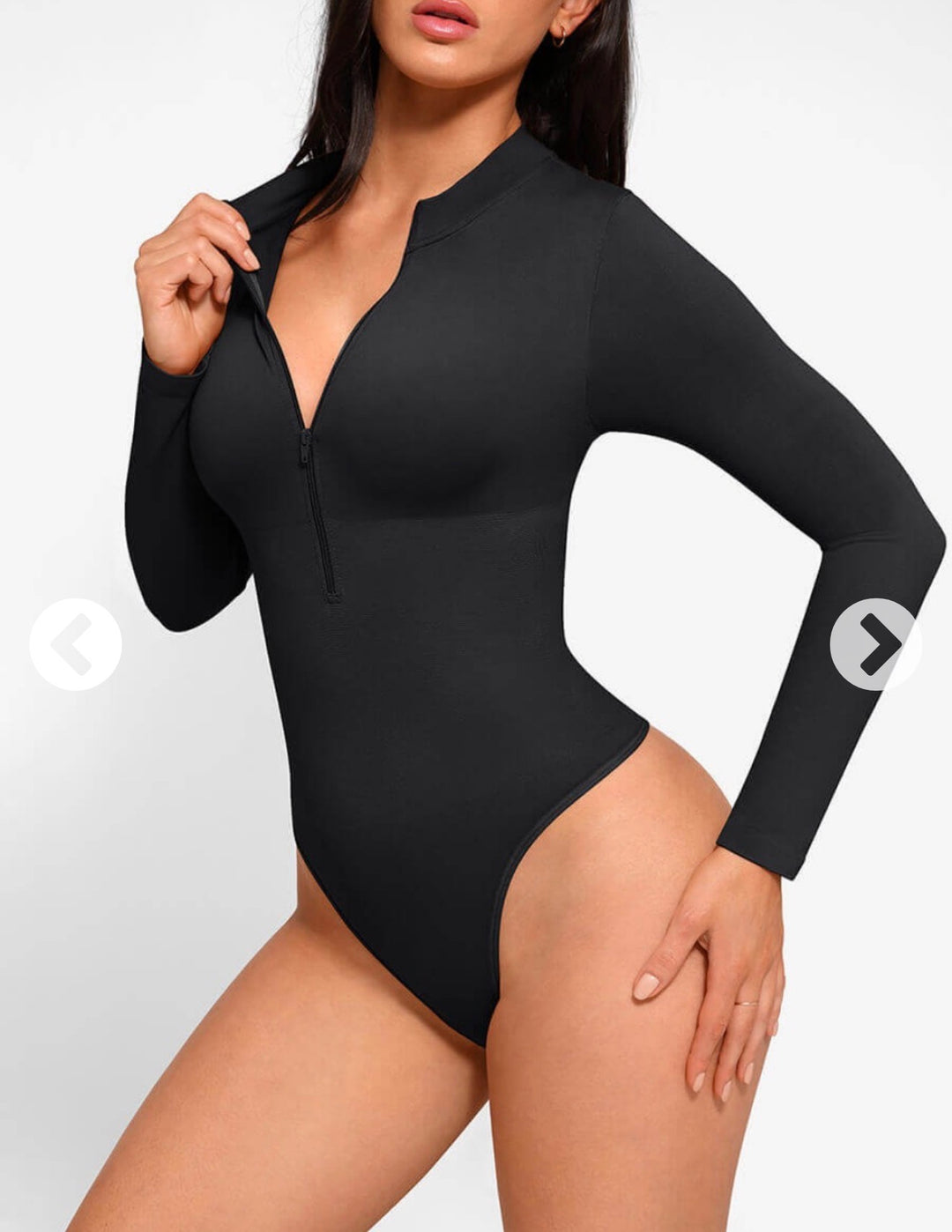 Long sleeve zip up bodysuit