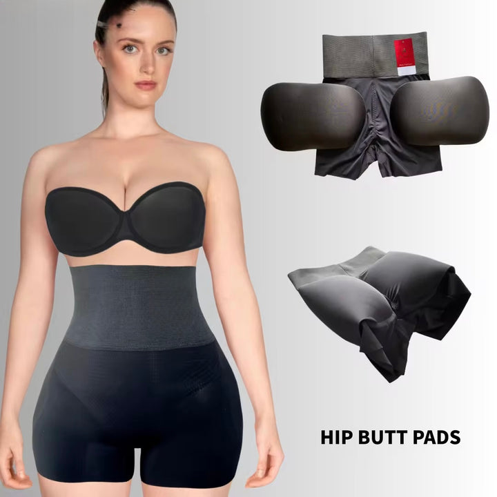 Removable hip + butt shapewear